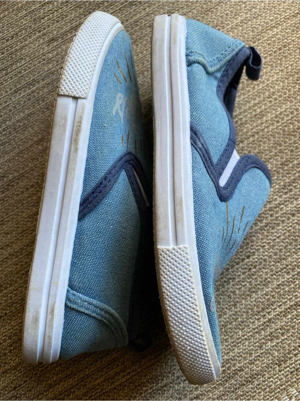 Children's size 10 'Good Vibes' Slip-On Canvas Shoes - Blue